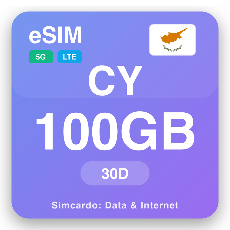 eSIM Cyprus 100 GB for 30 days
