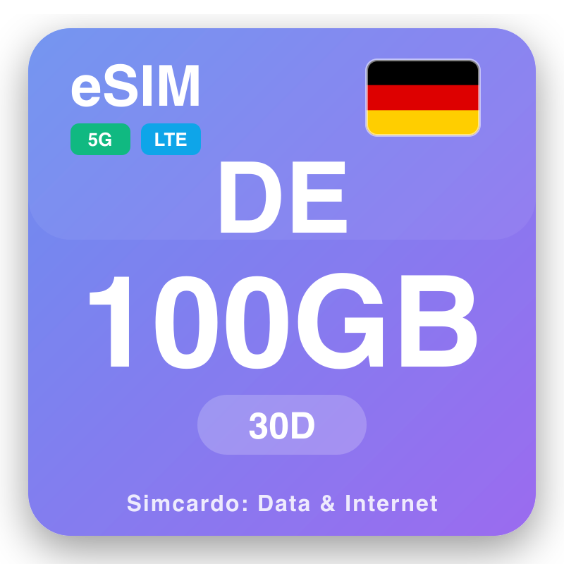eSIM Jarmal 100 GB muddo 30 maalmo