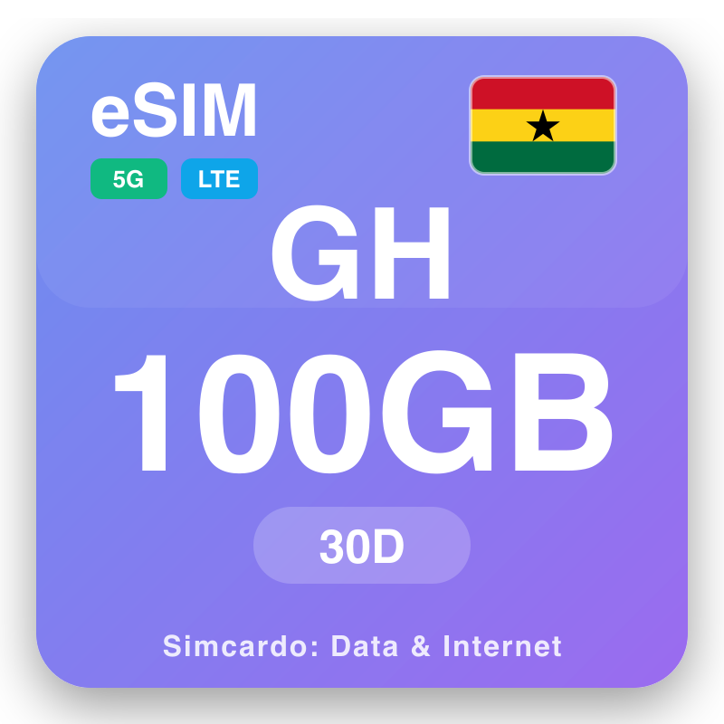 eSIM Ghana - reisdataplannen en mobiel internet