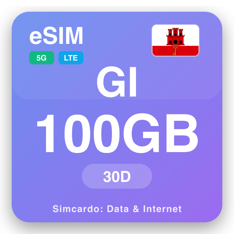 eSIM Gibraltar - qorshayaasha xogta safarka iyo internetka moobaylka