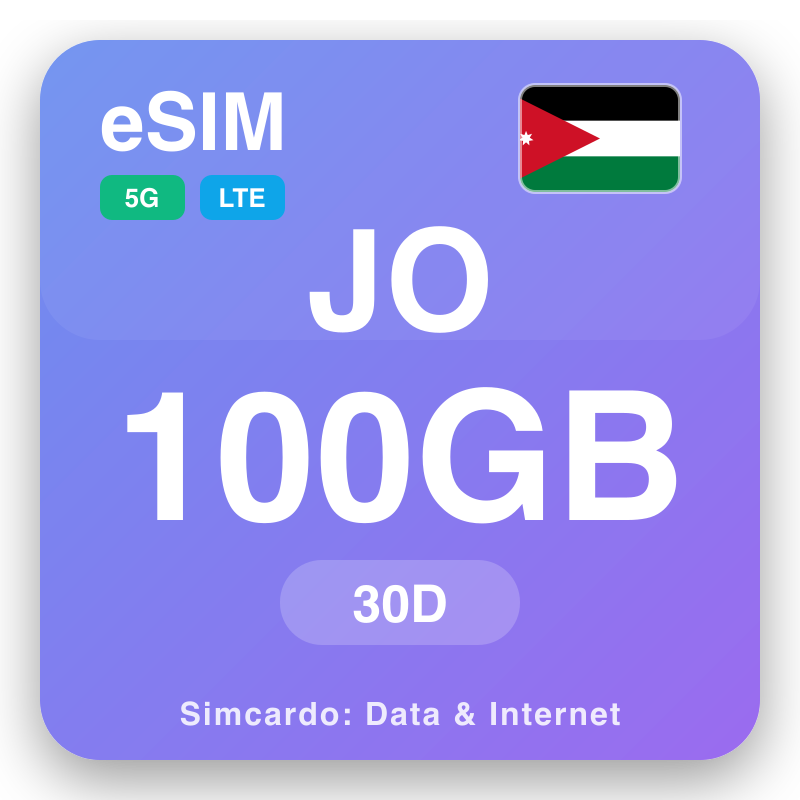 eSIM Jordan 100 GB untuk 30 hari