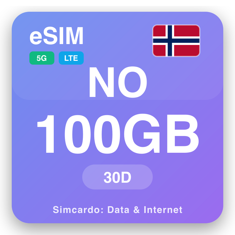 eSIM Nurwègen - rencana data lelungan lan internet seluler