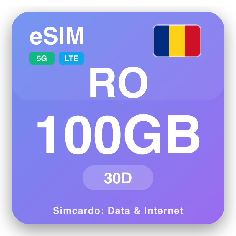 eSIM Rumunsko 100 GB na 30 dní