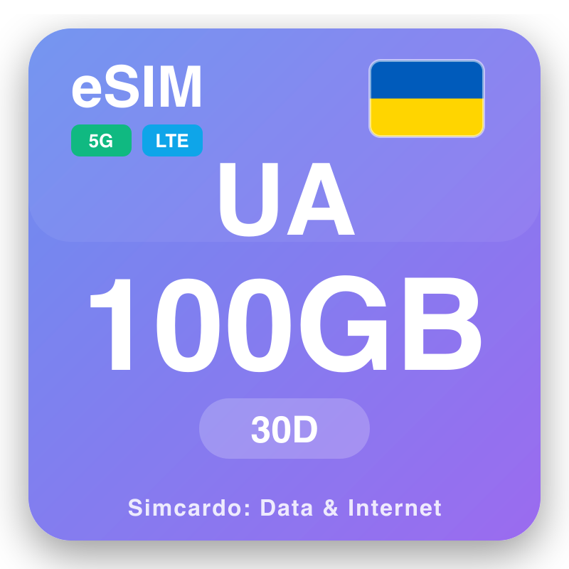 eSIM Ucraína - plans de datos de viaxe e internet móbil