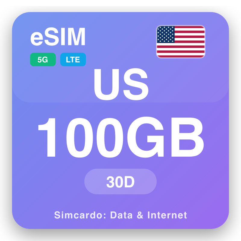 eSIM Amerikanyň Birleşen Ştatlary - syýahat maglumat meýilnamalary we mobil internet