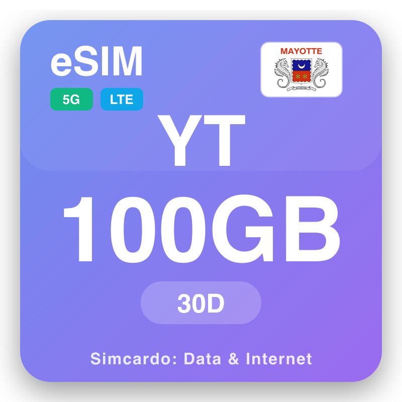eSIM Mayotte - planaichean dàta siubhail agus eadar-lìon gluasadach
