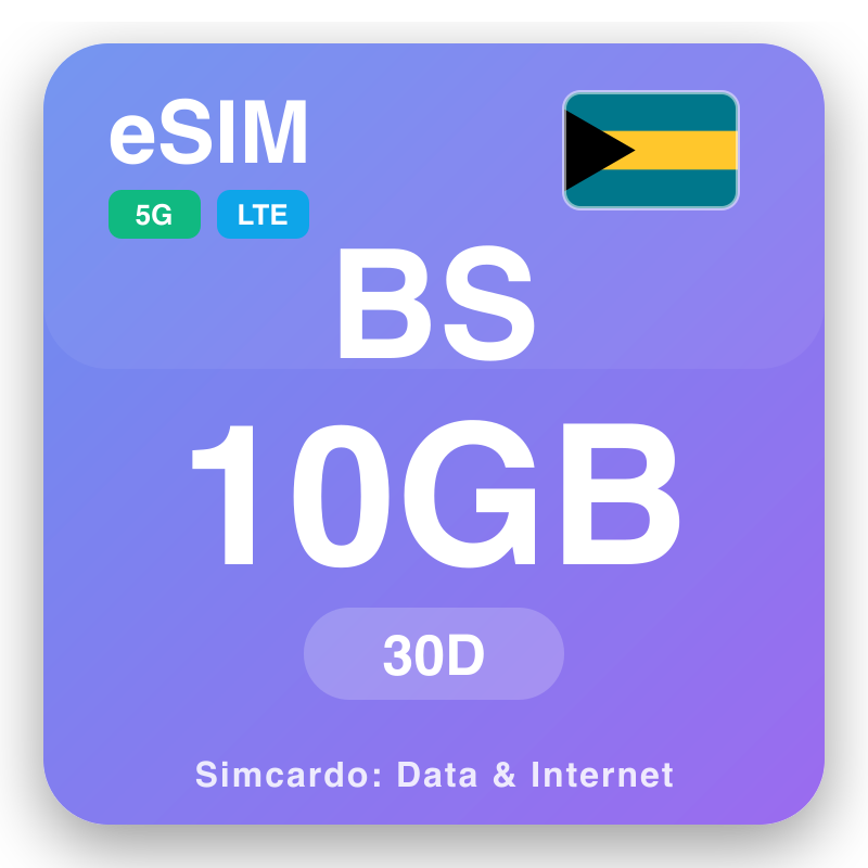 eSIM Bahami - planovi putnih podataka i mobilni internet