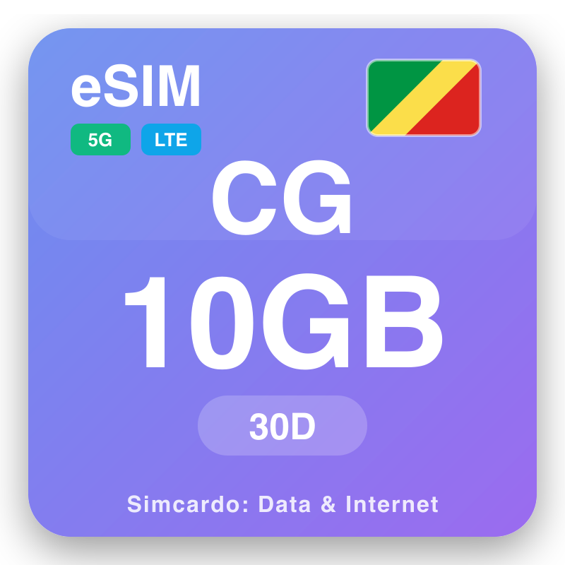 eSIM Kongo-Brazzaville - reisedataplaner og mobil internett