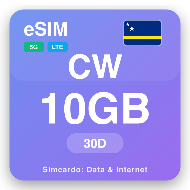 eSIM Curaçao 10 GB cho 30 ngày