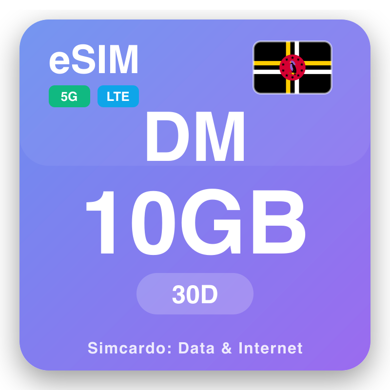 eSIM Dominica 10 GB i 30 dager