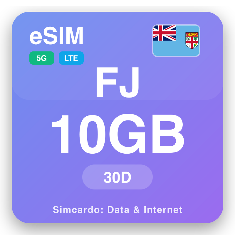 eSIM Fidji - plans de données de voyage et internet mobile