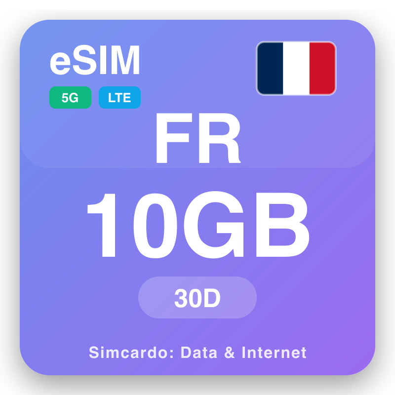 eSIM Frankrike - reisedataplaner og mobil internett