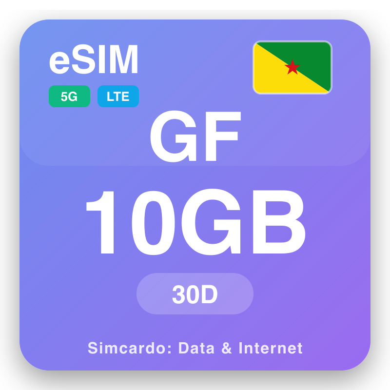 eSIM Guidheàna na Frainge - planaichean dàta siubhail agus eadar-lìon gluasadach