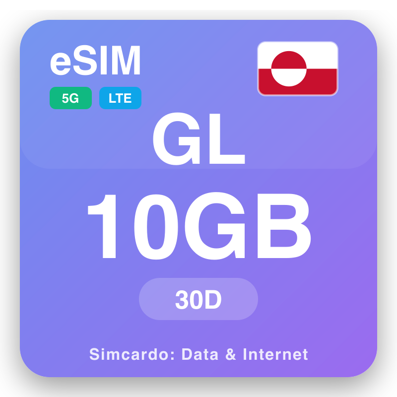 eSIM Greenland 10 GB muddo 30 maalmo