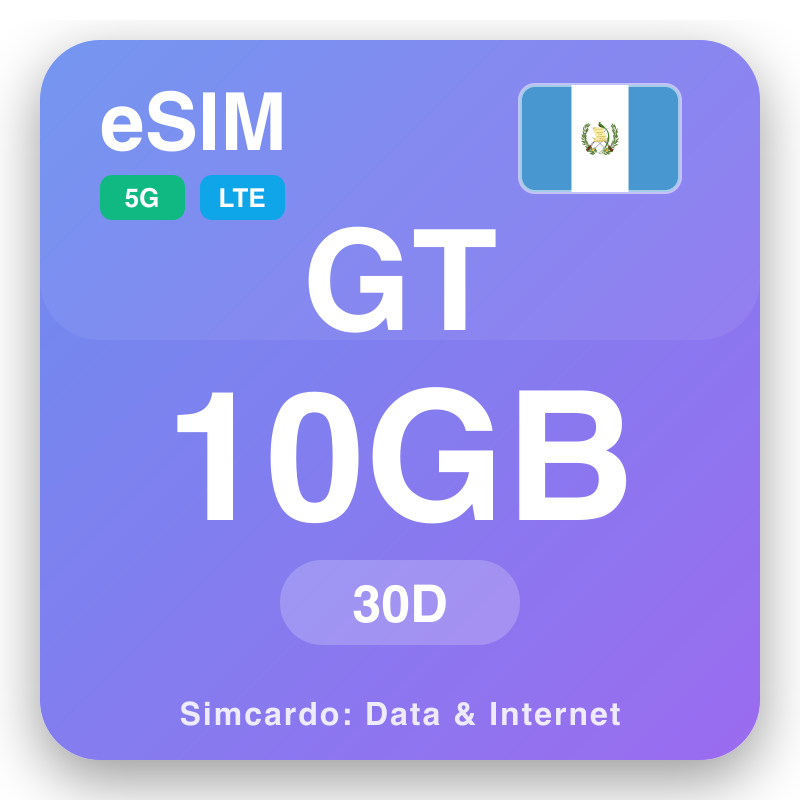 eSIM Guatemala - plan done vwayaj ak entènèt mobil