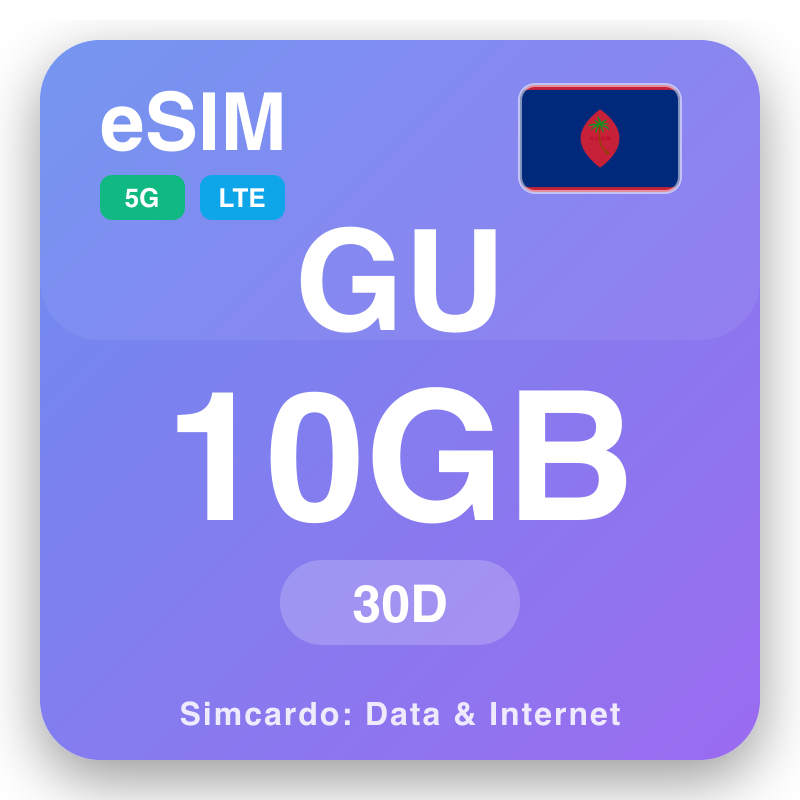 eSIM ហ្គាំ 10 GB សម្រាប់ 30 ថ្ងៃ