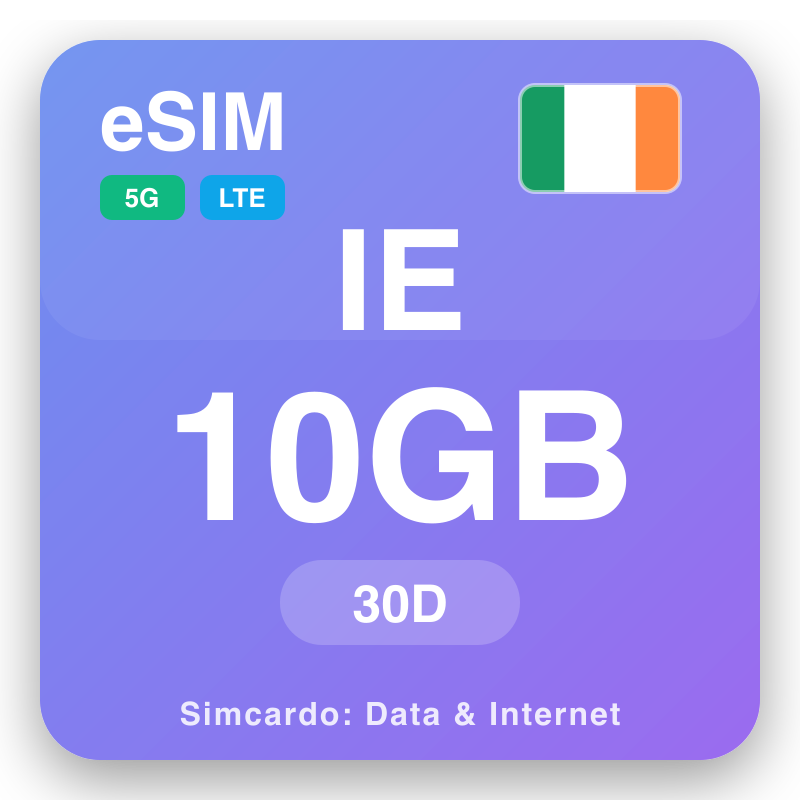 eSIM Ireland - reisdataplannen en mobiel internet