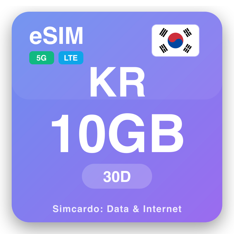 eSIM Südkorea - Reisendatenpläne und mobiles Internet