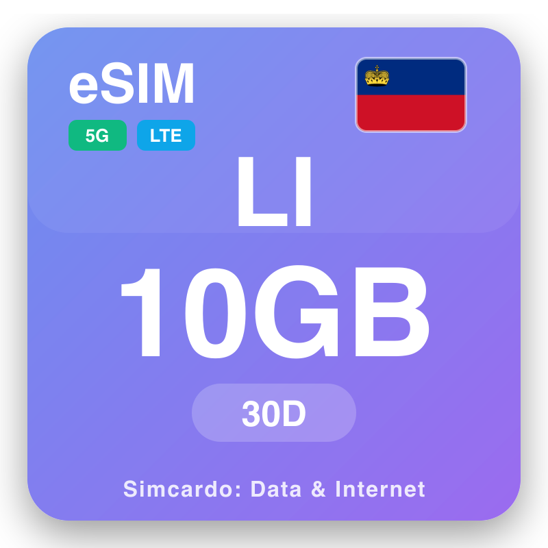 eSIM Liechtenstein - planes de datos para viajes e internet móvil