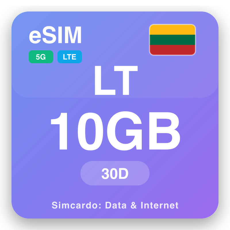 eSIM il-Litwanja 10 GB għal 30 ġimgħat