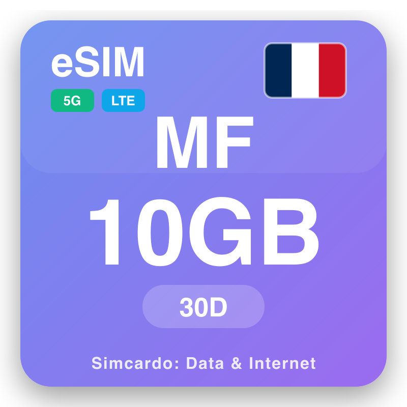 eSIM Svatý Martin (Francie) 10 GB na 30 dní
