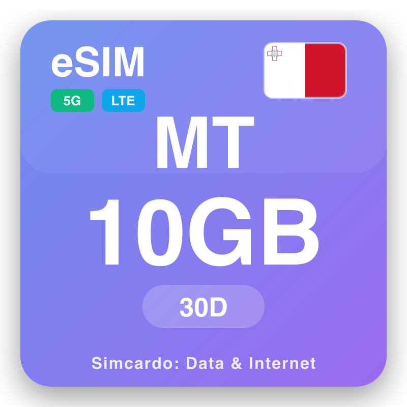 eSIM Malta - rencana data perjalanan dan internet seluler