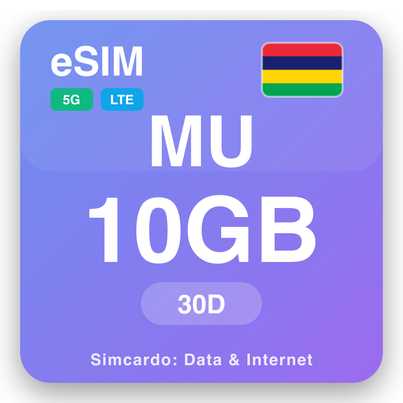 eSIM Mauritius 10 GB för 30 dagar