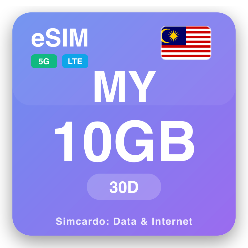 eSIM Malezja - plany danych podróżnych i mobilny internet