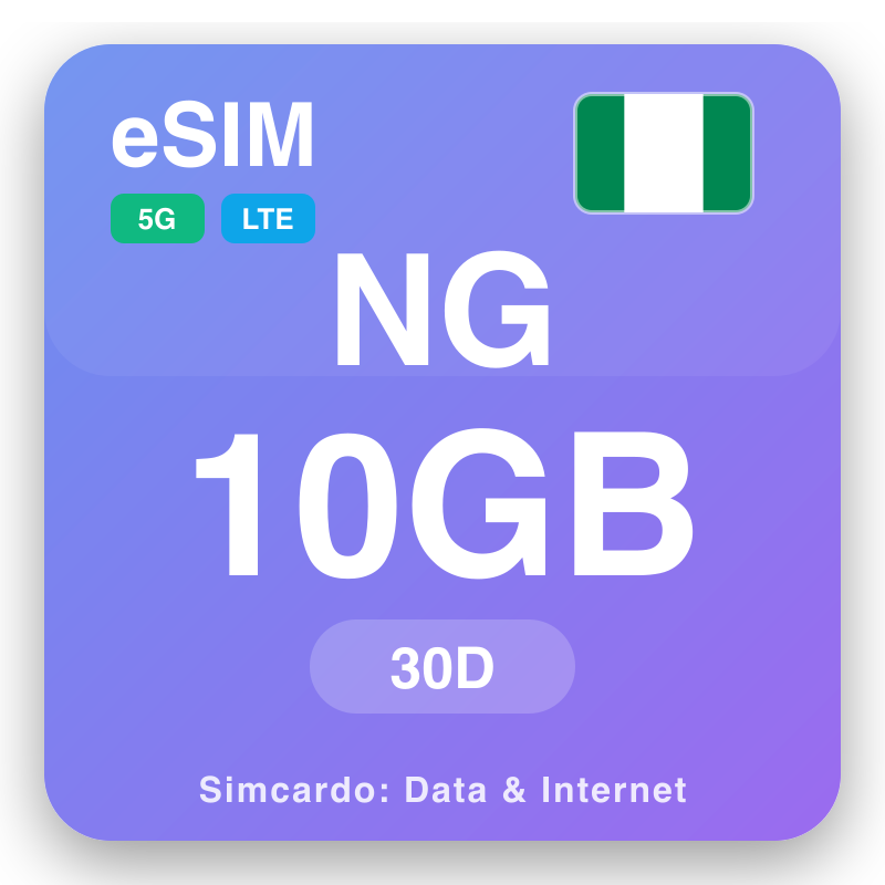 eSIM Najeriya - shirye-shiryen bayanai na tafiya da intanet na wayar hannu
