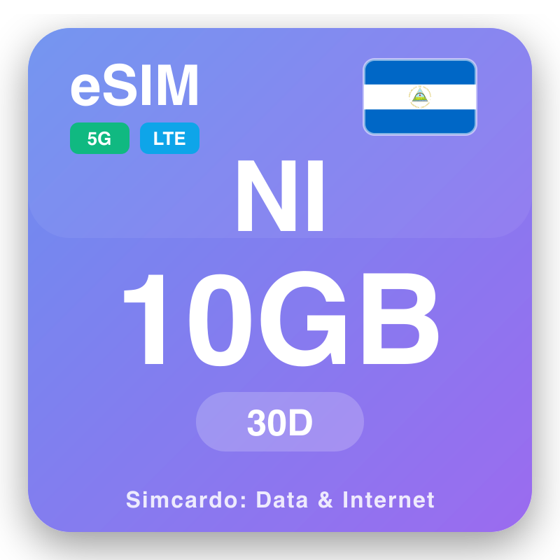 eSIM Nikaragoà - drafitra angona ho an'ny dia sy internet mobile