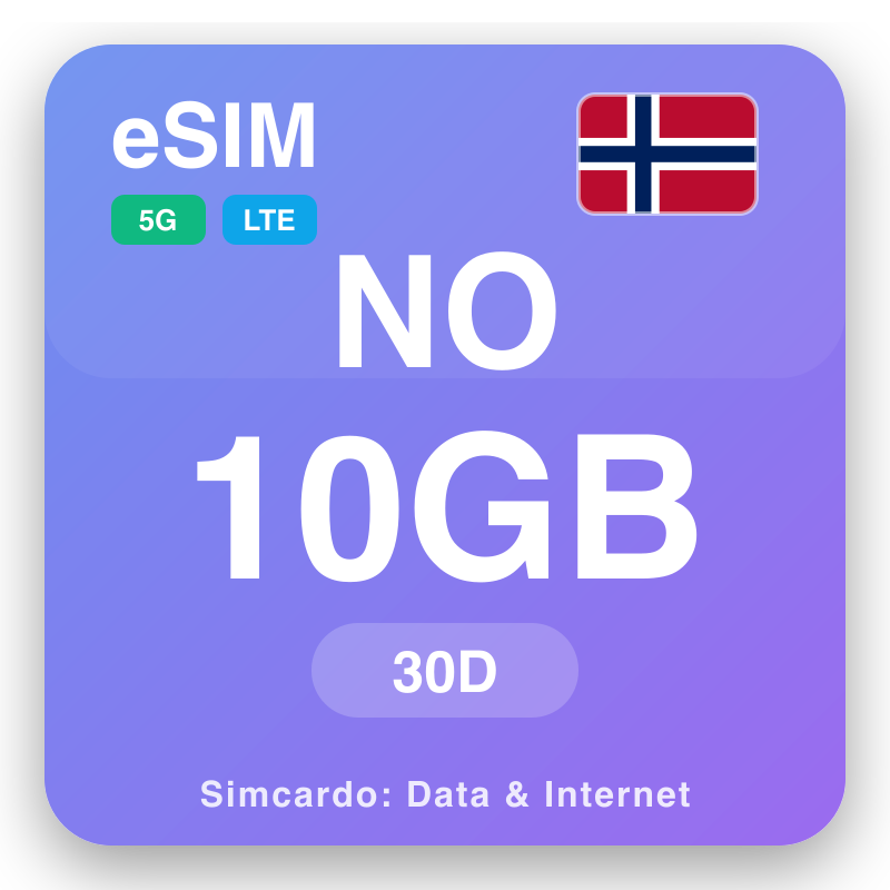 eSIM Norvegji 10 GB për 30 ditë