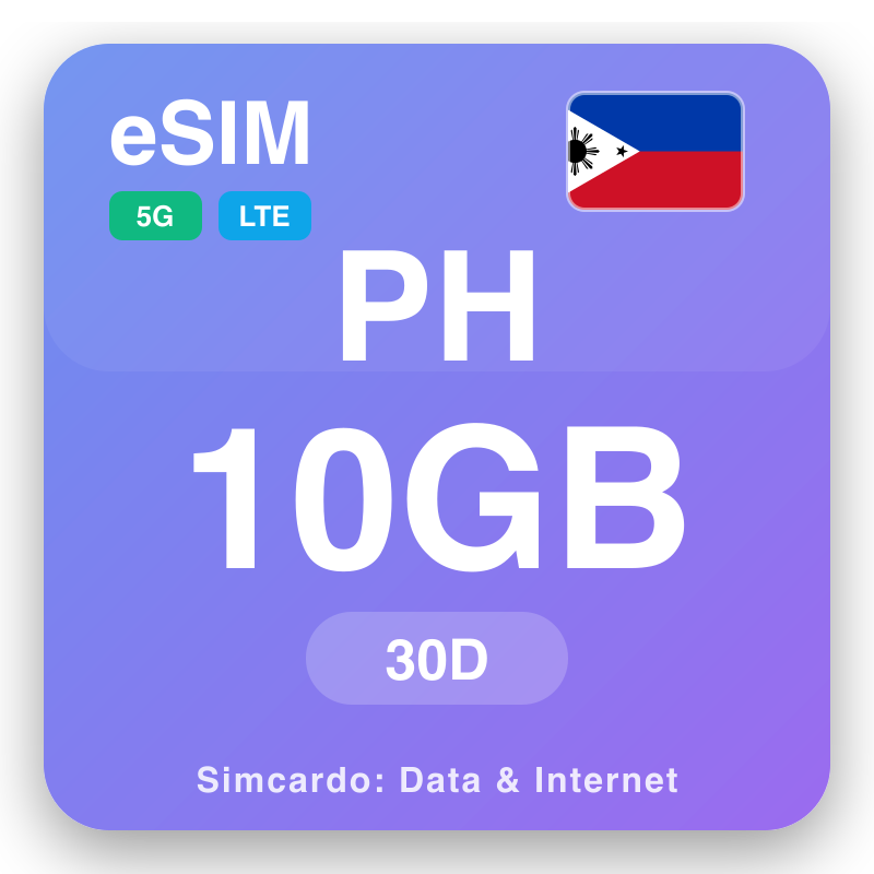 eSIM Philippines 10 GB voor 30 dagen