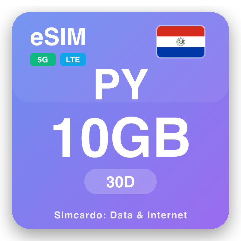 eSIM Paragwaý - syýahat maglumat meýilnamalary we mobil internet