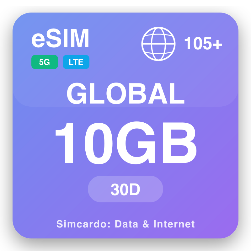 eSIM Global 10 GB za 30 dana