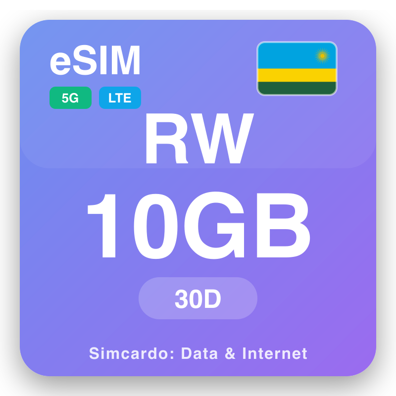 eSIM Ruanda - sumaq data planchaykuna y mobile internet