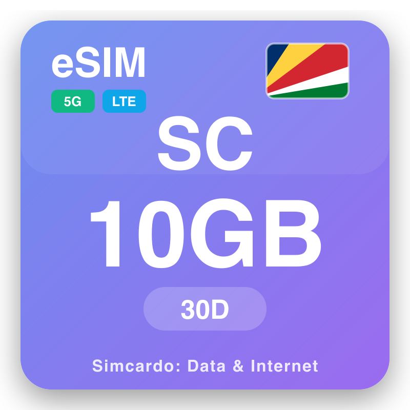 eSIM Seychelles - planes de datos para viajes e internet móvil