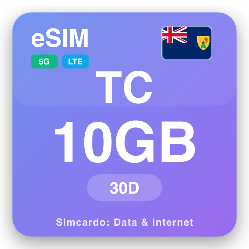 eSIM Turks- og Caicosøyene - reisedataplaner og mobil internett
