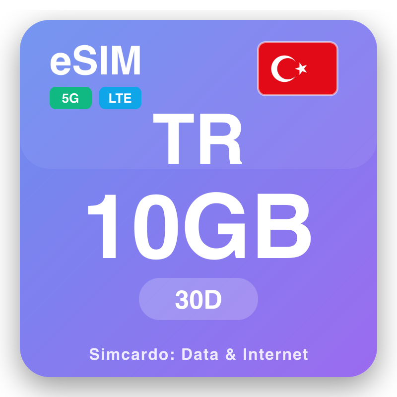 eSIM Turkey - dintlha tsa data bakeng sa borai le mobile internet