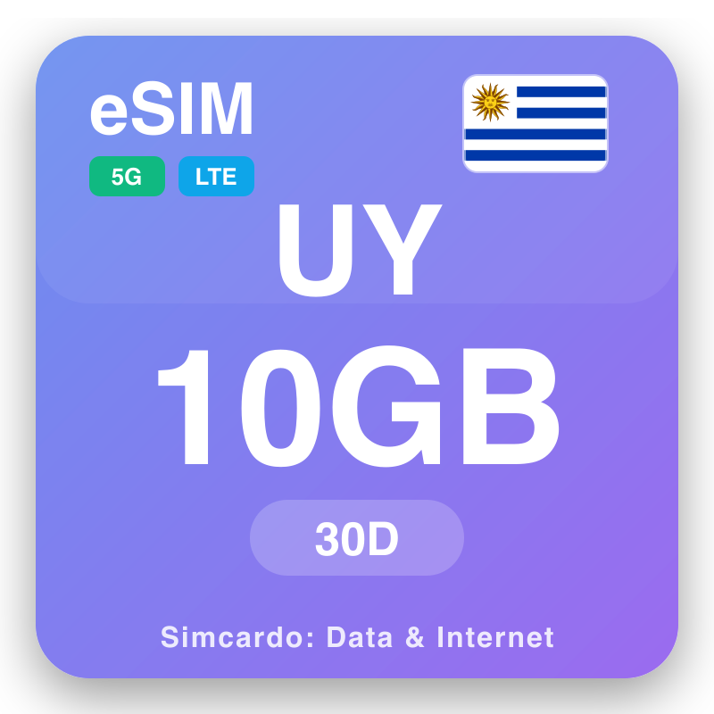 eSIM Uruguay 10 GB i 30 dager