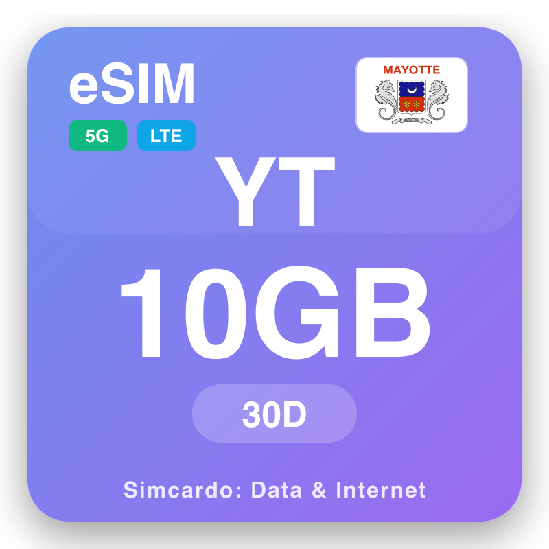 eSIM Mayotte - planaichean dàta siubhail agus eadar-lìon gluasadach