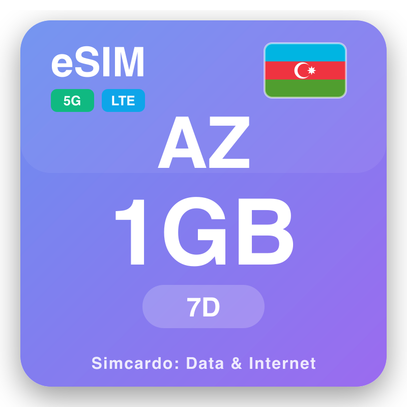 eSIM Aserbajdsjan 1 GB i 7 dager