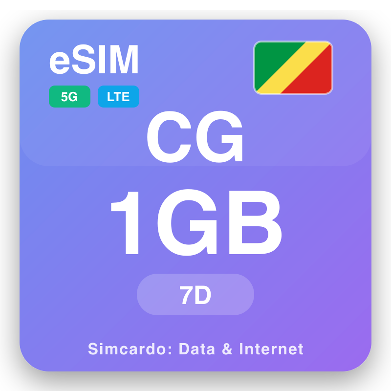 eSIM Kongo-Brazzaville - reisedataplaner og mobil internett