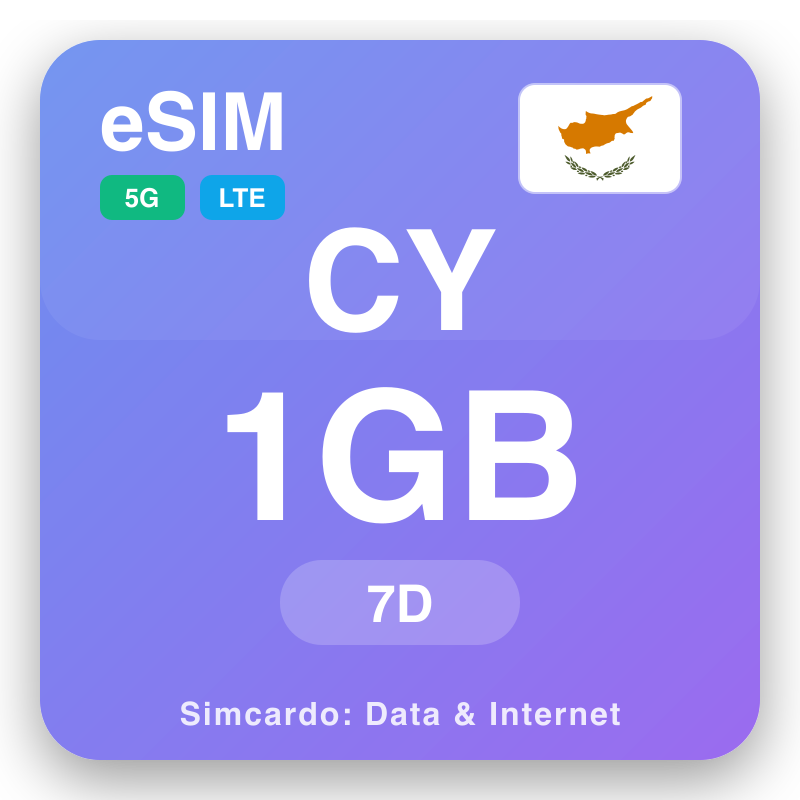 eSIM Cipro 1 GB per 7 giorni