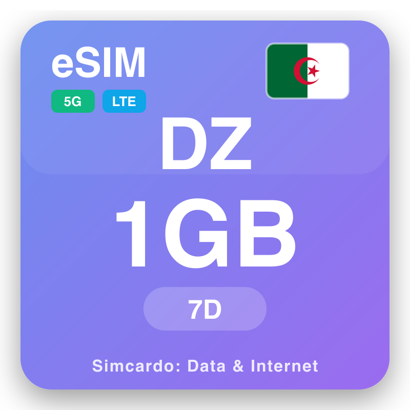 eSIM Alžir 1 GB za 7 dana