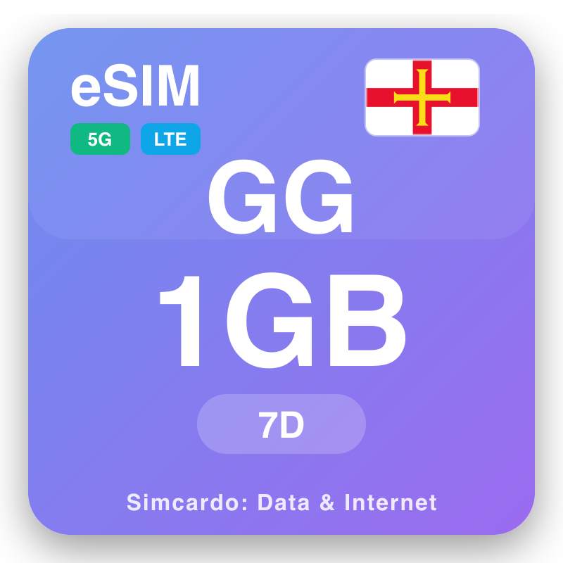 eSIM Guernsey - planên daneyê yên seyahatê û internetê mobîl