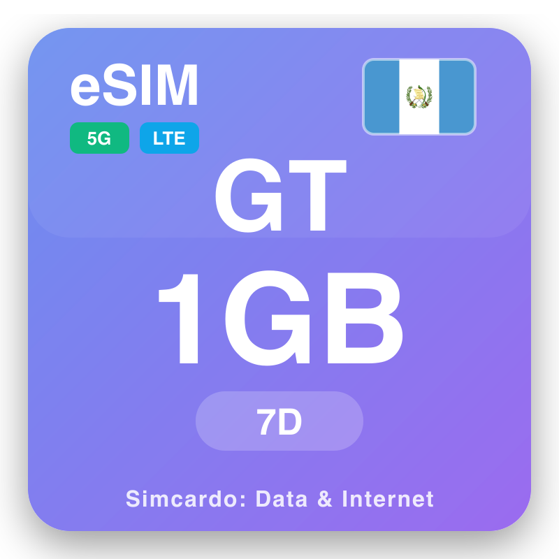 eSIM Guatemala - plan done vwayaj ak entènèt mobil