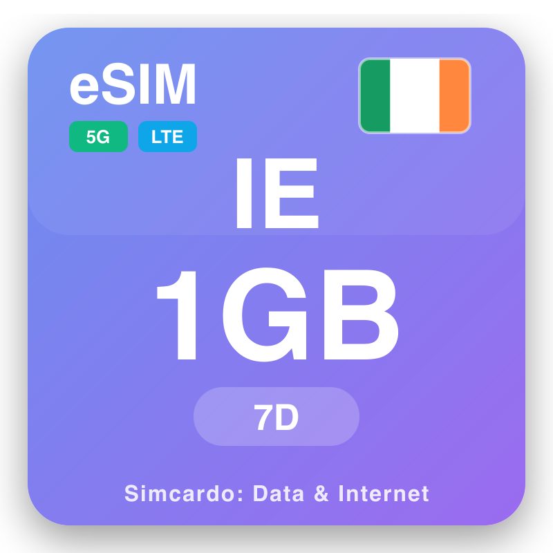 eSIM Ireland - reisdataplannen en mobiel internet