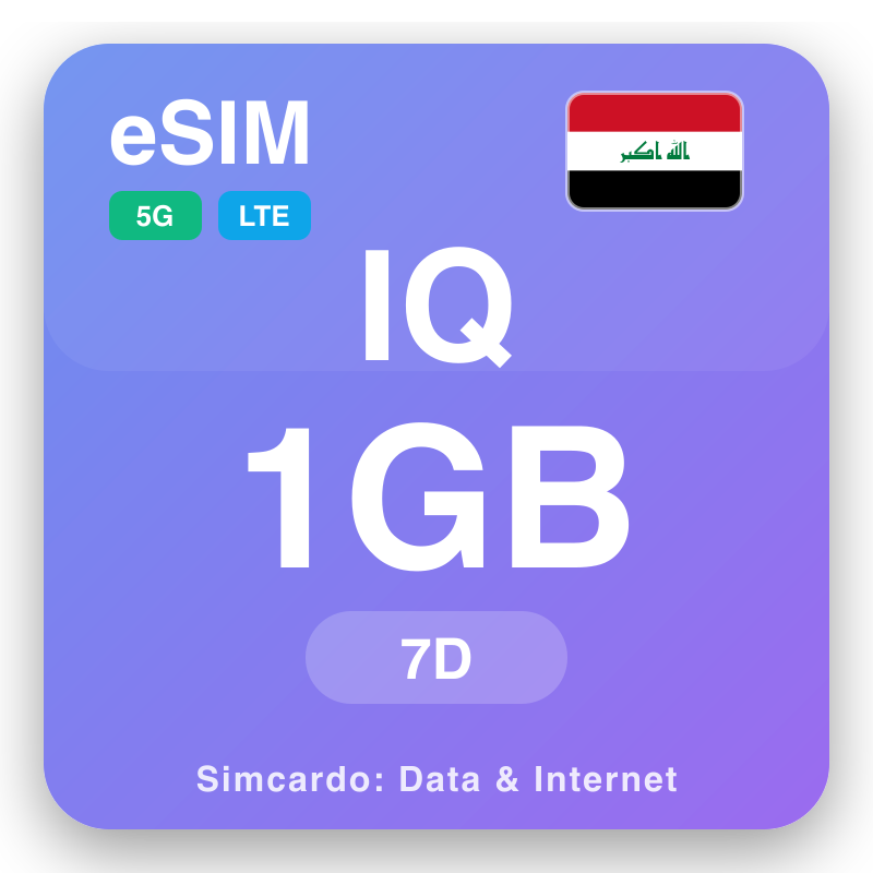 eSIM Irak 1 GB pendant 7 jours