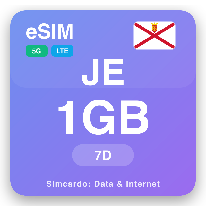 eSIM Jersey - datové tarify a mobilní internet pro cestování