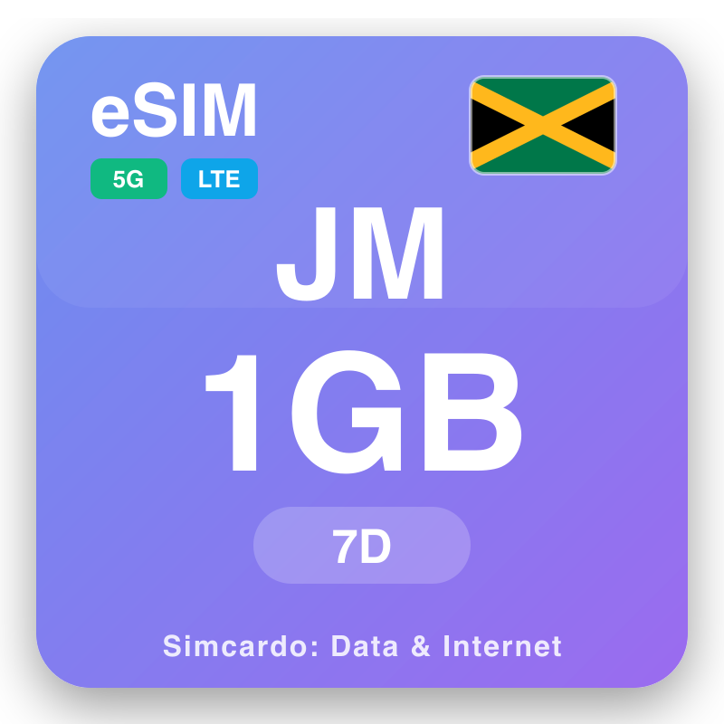 eSIM Jamaica - reisandmepaketid ja mobiiline internet